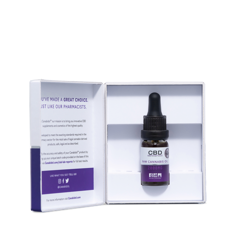 Bottle of RAW 2000mg CBD Oil – high-strength broad plant-spectrum oil from British Cannabis™, 0% THC.