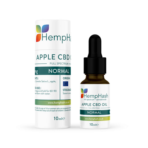 HempHash’s Apple 1000mg Full Spectrum CBD Oil: CO2 cold extracted, organic hemp seed & coconut MCT oil, <1mg THC.