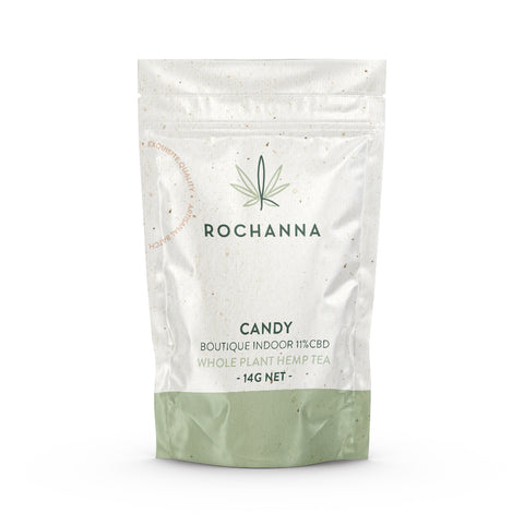 Candy Glasshouse CBD, light green, perfectly manicured flowers, whole plant hemp tea.