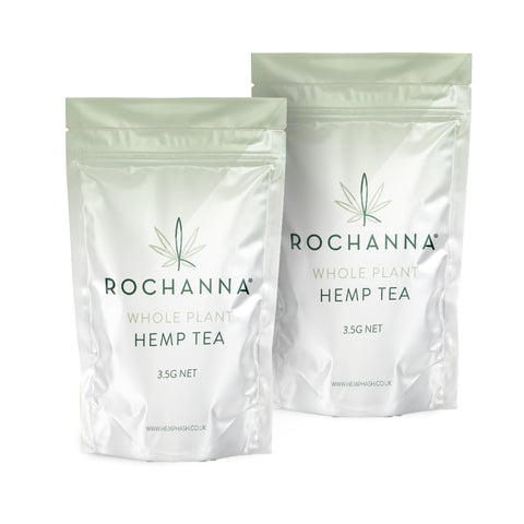 Rochanna Tropical Dream CBD Tea, 13% CBD, cup winner with mango-pineapple aroma, dark green, <0.2% THC.