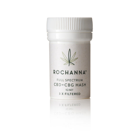 Rochanna's 3x Filtered CBD Hash, 39.21% CBD+CBG, <0.2% THC, cold pressed, natural terpenes, lab tested.