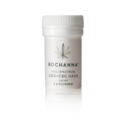 Rochanna's 3x Filtered CBD Hash, 39.21% CBD+CBG, <0.2% THC, cold pressed, natural terpenes, lab tested.