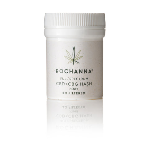 Rochanna's 3x Filtered CBD Hash, 39.21% CBD+CBG, <0.2% THC, cold pressed, natural terpenes, lab tested.