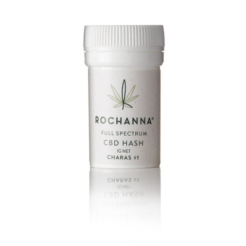 Rochanna's Charas CBD Hash, 20.336% CBD, 7.688% CBDa, toffee-coloured, with natural terpenes, <0.2% THC, for novelty use.