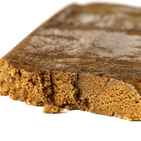 Rochanna's Charas CBD Hash, 20.336% CBD, 7.688% CBDa, toffee-coloured, with natural terpenes, <0.2% THC, for novelty use.