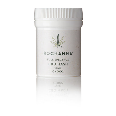 Rochanna's Choco CBD Hash: Indica, fudge-color, 90's aroma, 26% CBD, full spectrum, <1mg THC, for souvenir/education.
