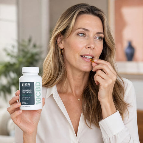 10CBD Cannabis Softgel | CBD Capsules | 600mg CBD (10ml x 60 Softgels)
