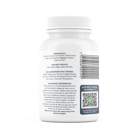 10CBD Cannabis Softgel | CBD Capsules | 600mg CBD (10ml x 60 Softgels)
