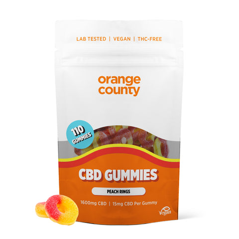 Peach Ring Gummies | Orange County CBD | 1600mg CBD - HempHash
