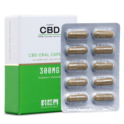 British Cannabis CBD Capsules | CBD Capsules | 300mg CBD (10mg x 30 Capsules)