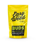 Easy Weed White Rhino CBD flower, 12% CBDa, organic, greenhouse-grown, pine, earth, and citrus aroma.