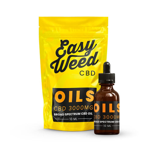Easy Weed 30% Broad Spectrum CBD Oil: 3000mg, THC-Free, Multi-Application with Dropper