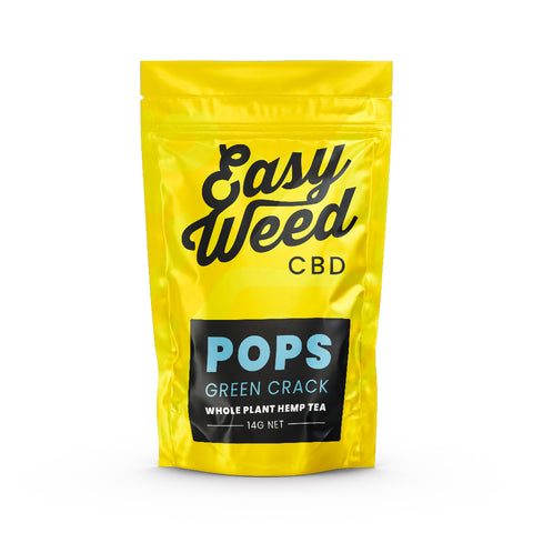 Easy Weed Green Crack small CBD hemp buds, 14% CBD, <0.2% THC, sweet-spicy aroma, organically grown, non-psychoactive.