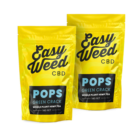 Easy Weed Green Crack small CBD hemp buds, 14% CBD, <0.2% THC, sweet-spicy aroma, organically grown, non-psychoactive.