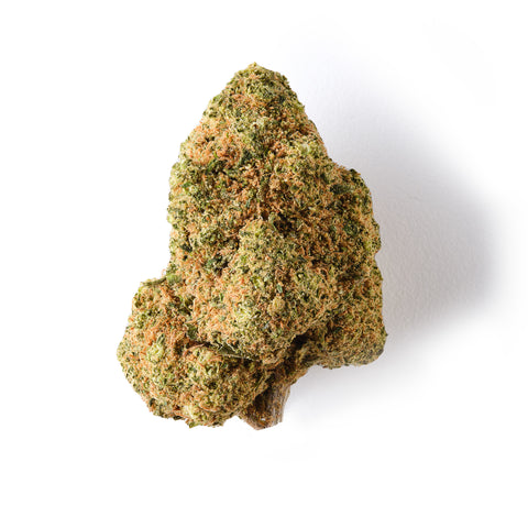 Rochanna's Harlequin Boutique CBD: 75/25 sativa-dominant, 16% CBD, pine/hazelnut/citrus aroma, <0.2% THC.