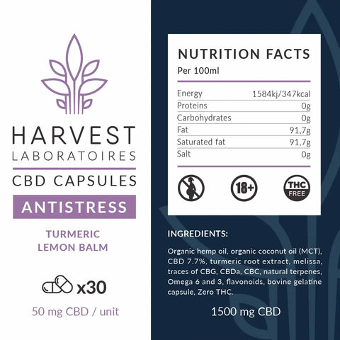 Anti-Stress 1500mg | CBD Capsules | Harvest