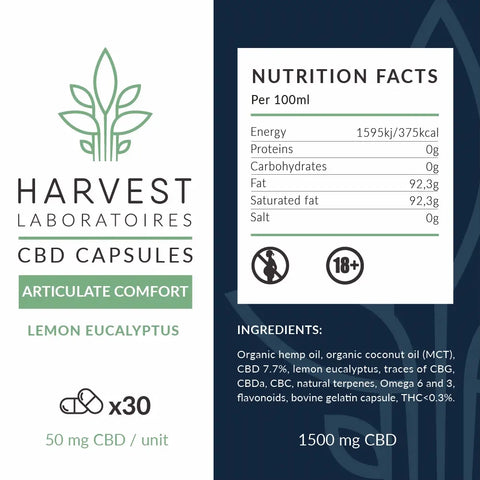 Articulation Comfort 1500mg | CBD Capsules | Harvest