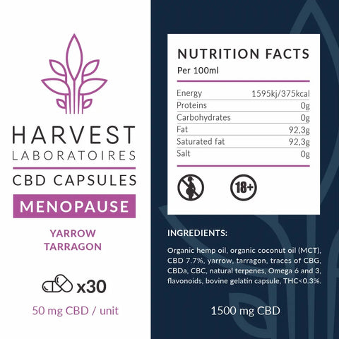 Menopause 1500mg | CBD Capsules | Harvest