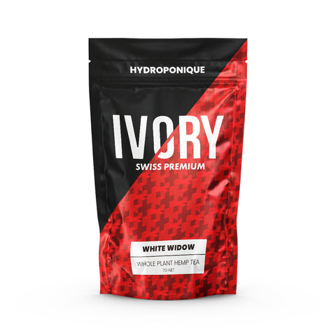 Ivory White Widow CBD Hemp Tea: 17% CBD, Rich Aroma, Hydroponically Grown