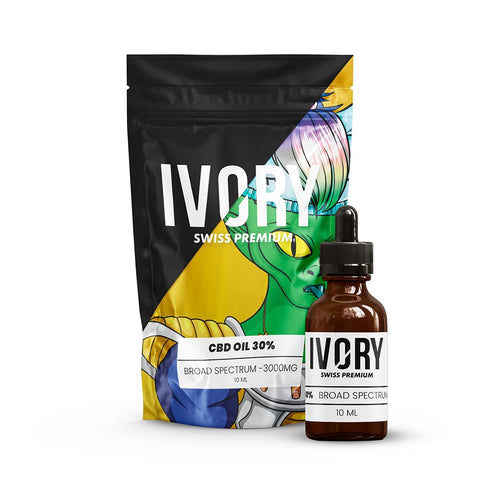 Ivory 3000mg CBD Oil: High potency, THC-free, broad-spectrum, potential wellness.