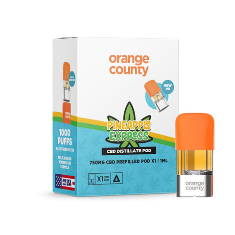 Pineapple Express OG CBD pod with 750mg broad-spectrum CBD and tropical terpene flavour.
