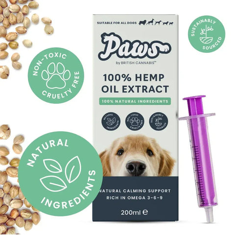 Paws | British Cannabis | 100% Hemp Oil For Dogs Extract